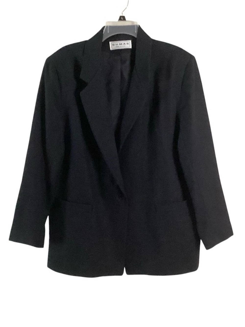 Dumas Vintage Wool Women's Black Single Button Blazer 16